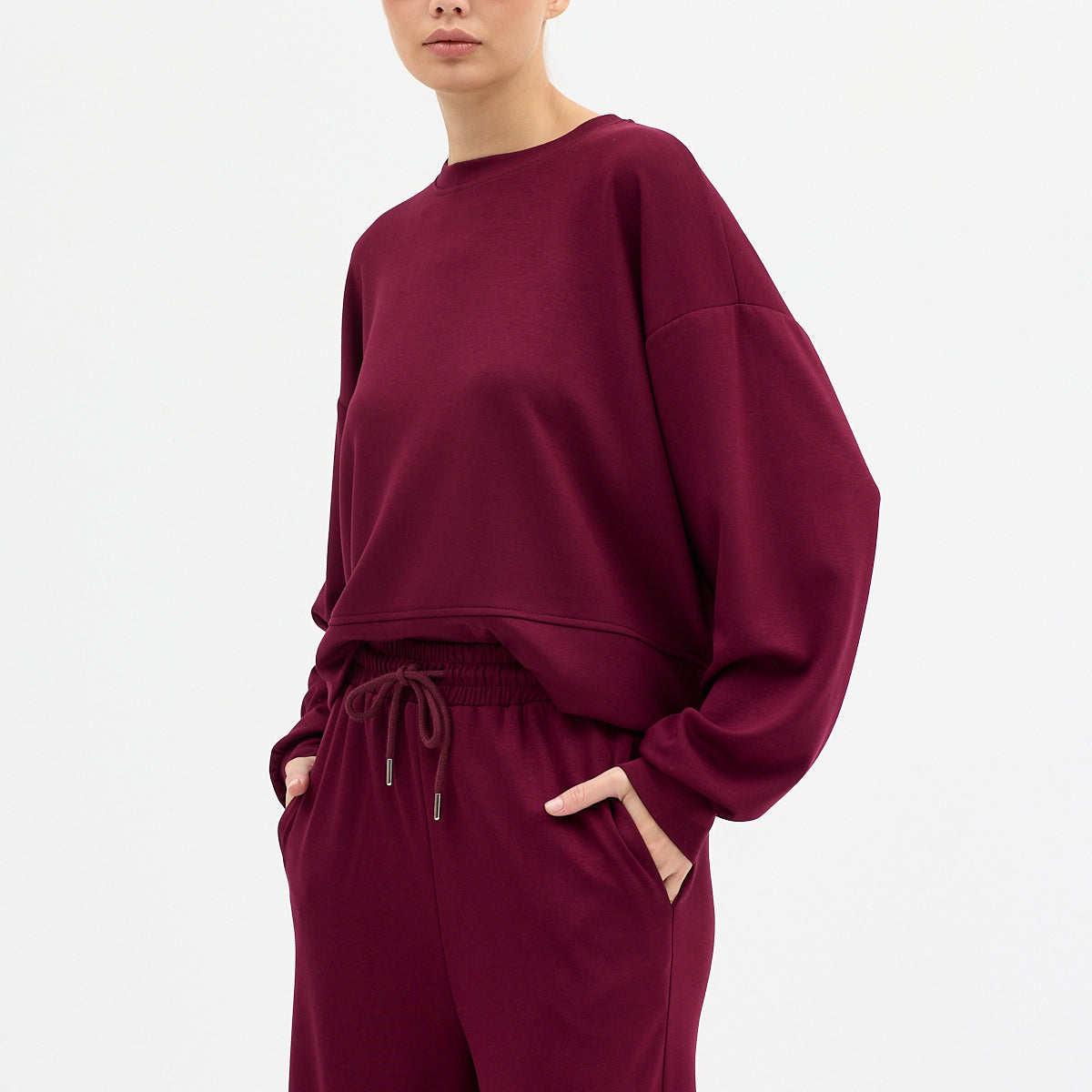 Rahat Esnek Modal Alt-Üst Kahverengi Takım