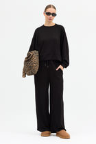 Rahat Esnek Modal Alt-Üst Kahverengi Takım