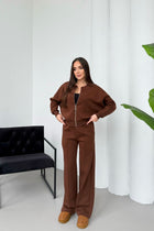 Kadın Şardonlu Fermuar Detaylı Üç Iplik Kışlık Eşofman Takımı