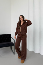 Kadın Çift Fermuar Detaylı Kapüşonlu Kışlık Şardonlu Oversize Eşofman Takımı