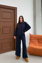 Basic Yumuşak Premium Kumaş Uzun Beli Lastikli Bol Paça Modal Alt-Üst Takım