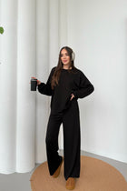 Basic Yumuşak Premium Kumaş Uzun Beli Lastikli Bol Paça Modal Alt-Üst Takım