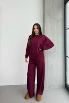 Basic Yumuşak Premium Kumaş Uzun Beli Lastikli Bol Paça Modal Alt-Üst Takım