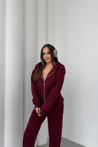 İçi Polar Rahat Kesim Kapüşonlu Fermuarlı Eşofman Takımı