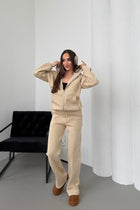 İçi Polar Rahat Kesim Kapüşonlu Fermuarlı Eşofman Takımı