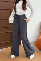 Yüksek Bel Cepli Rahat Form Modal Touch Geniş Paça Kadın Eşofman Alt