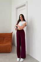 Kadın Taşlı Bol Paça Modal Kumaş Eşofman Altı