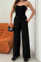 Kadın Taşlı Bol Paça Modal Kumaş Eşofman Altı